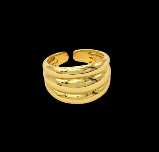 Croissant Adjustable Ring 18K Gold Plated AR30