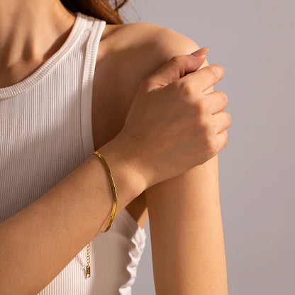 Flat Snake Bracelet Gold Tone