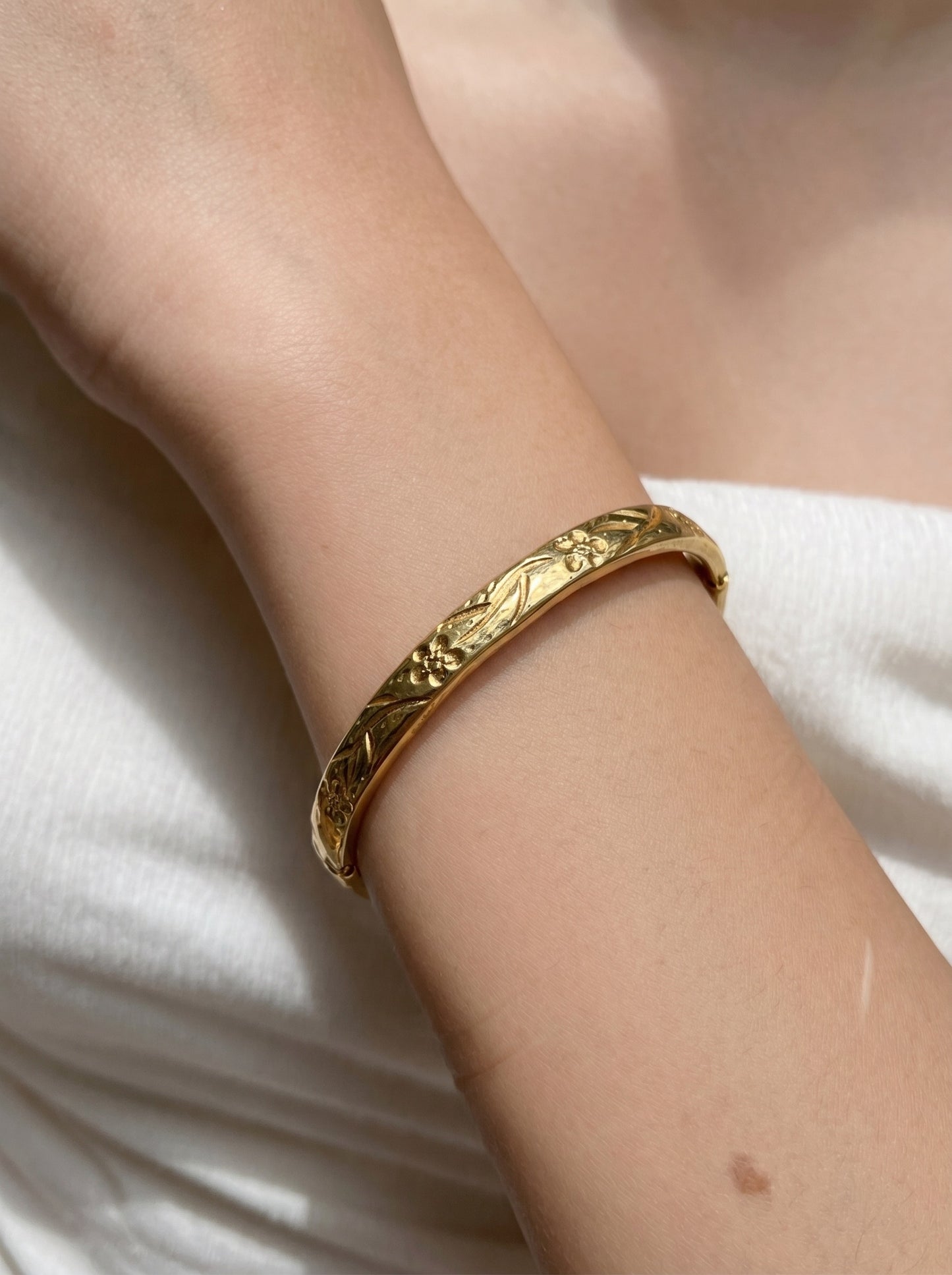 Golden Blossom Handcrafted Kada Bracelet