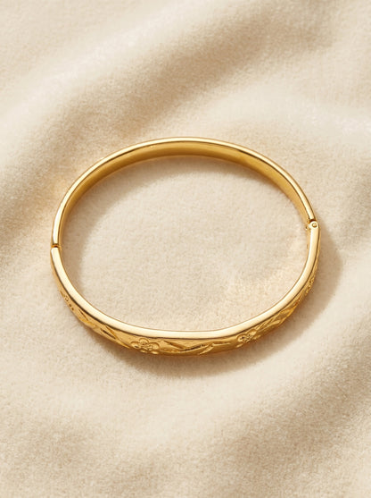 Golden Blossom Handcrafted Kada Bracelet