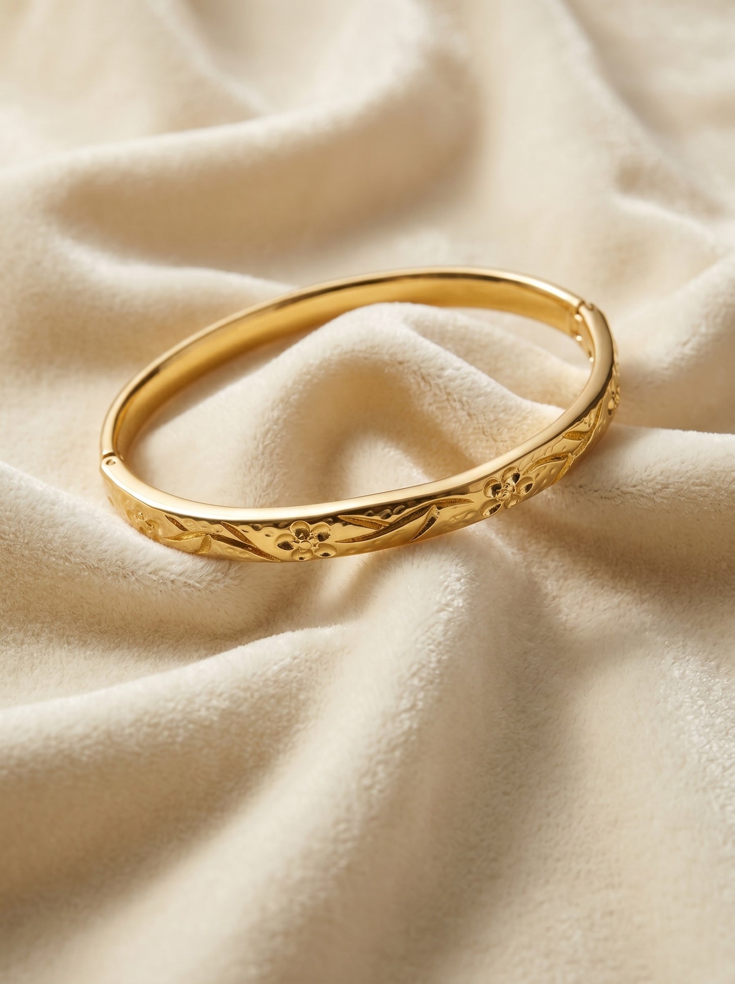 Golden Blossom Handcrafted Kada Bracelet