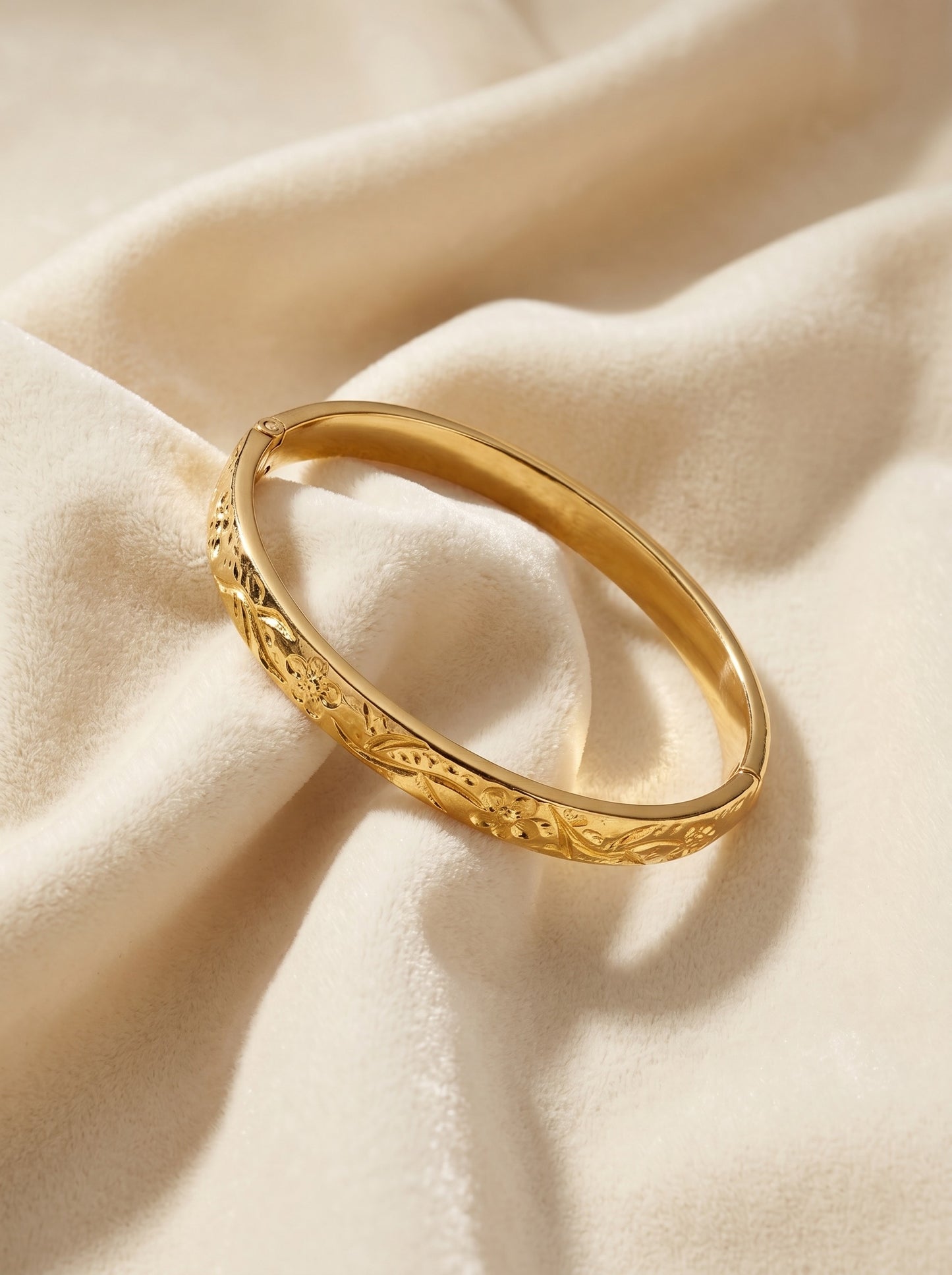 Golden Blossom Handcrafted Kada Bracelet