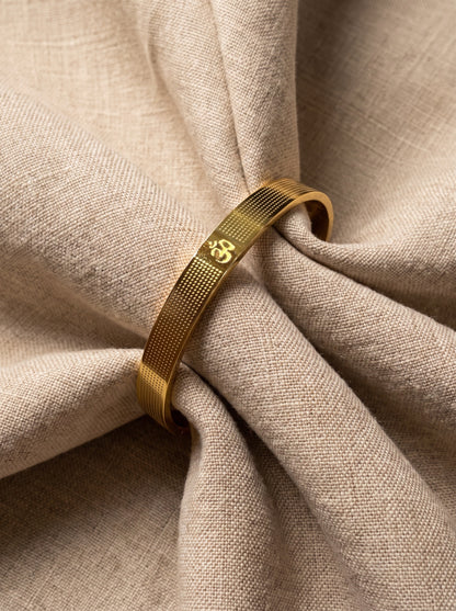 Golden Om Engraved Men’s Kada