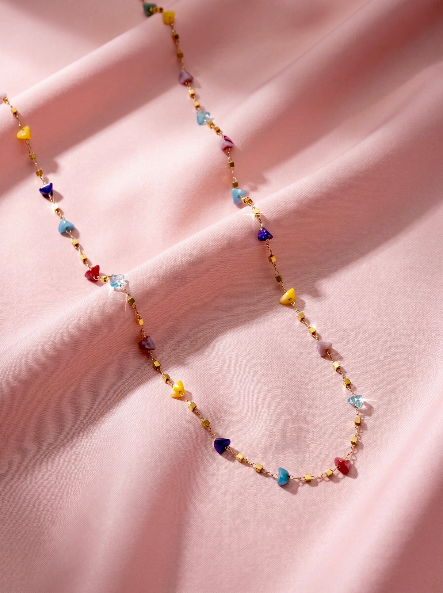 Golden Mosaic Stone Necklace