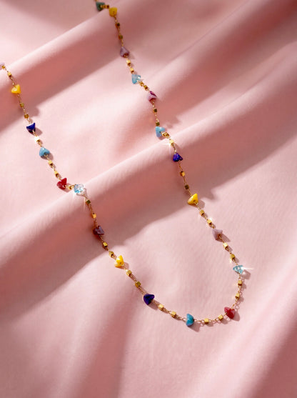 Golden Mosaic Stone Necklace