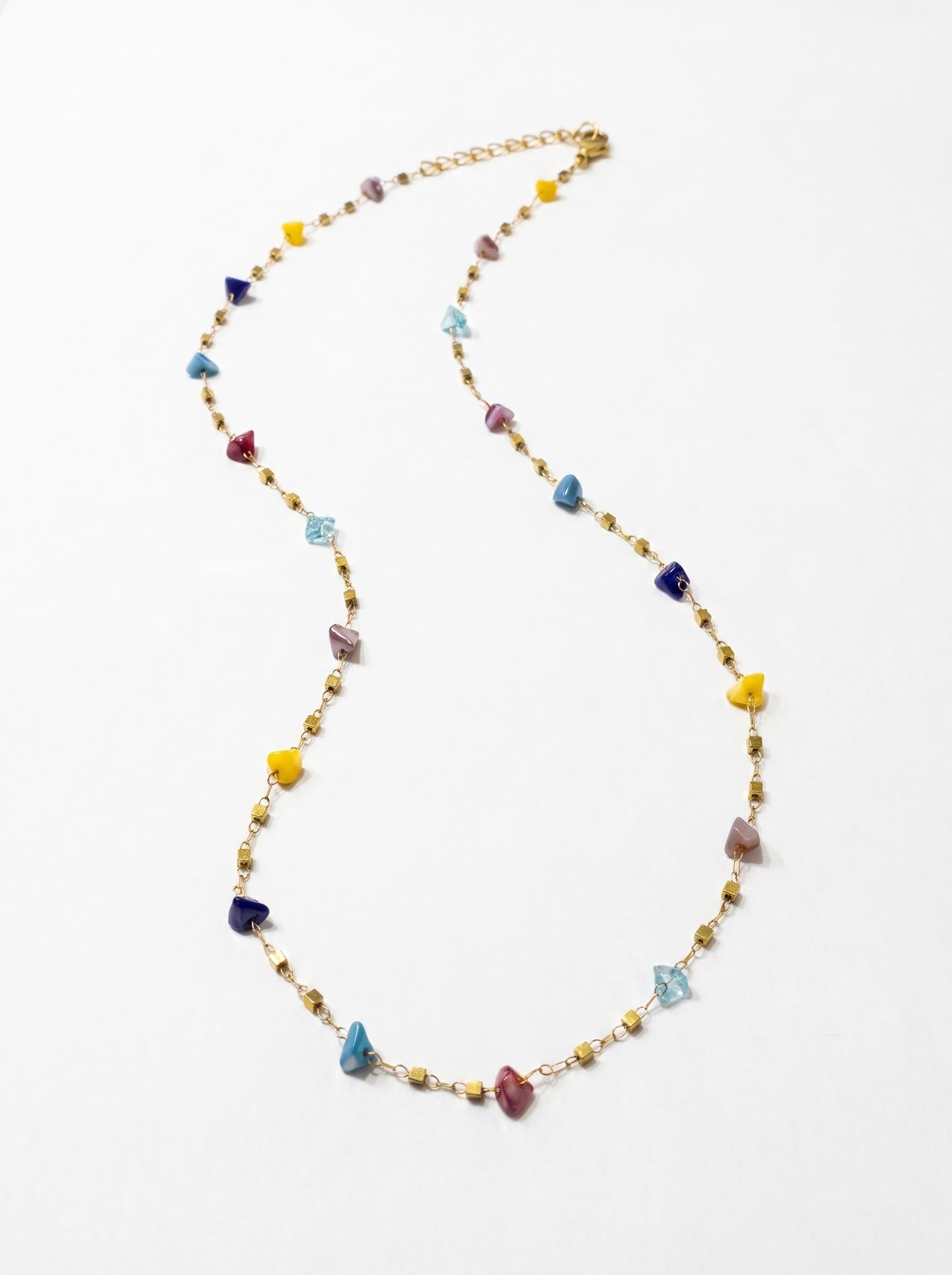 Golden Mosaic Stone Necklace