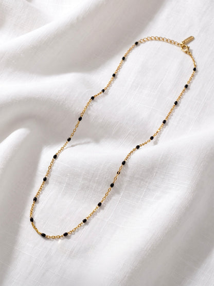 Golden Noir Beaded Necklace