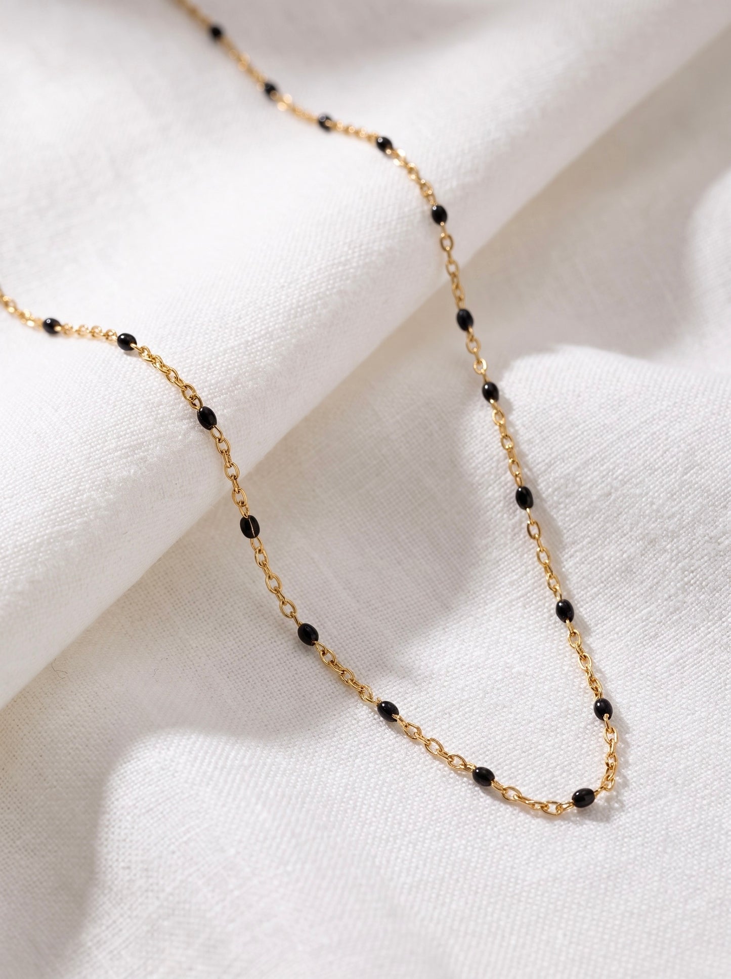 Golden Noir Beaded Necklace
