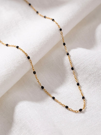 Golden Noir Beaded Necklace