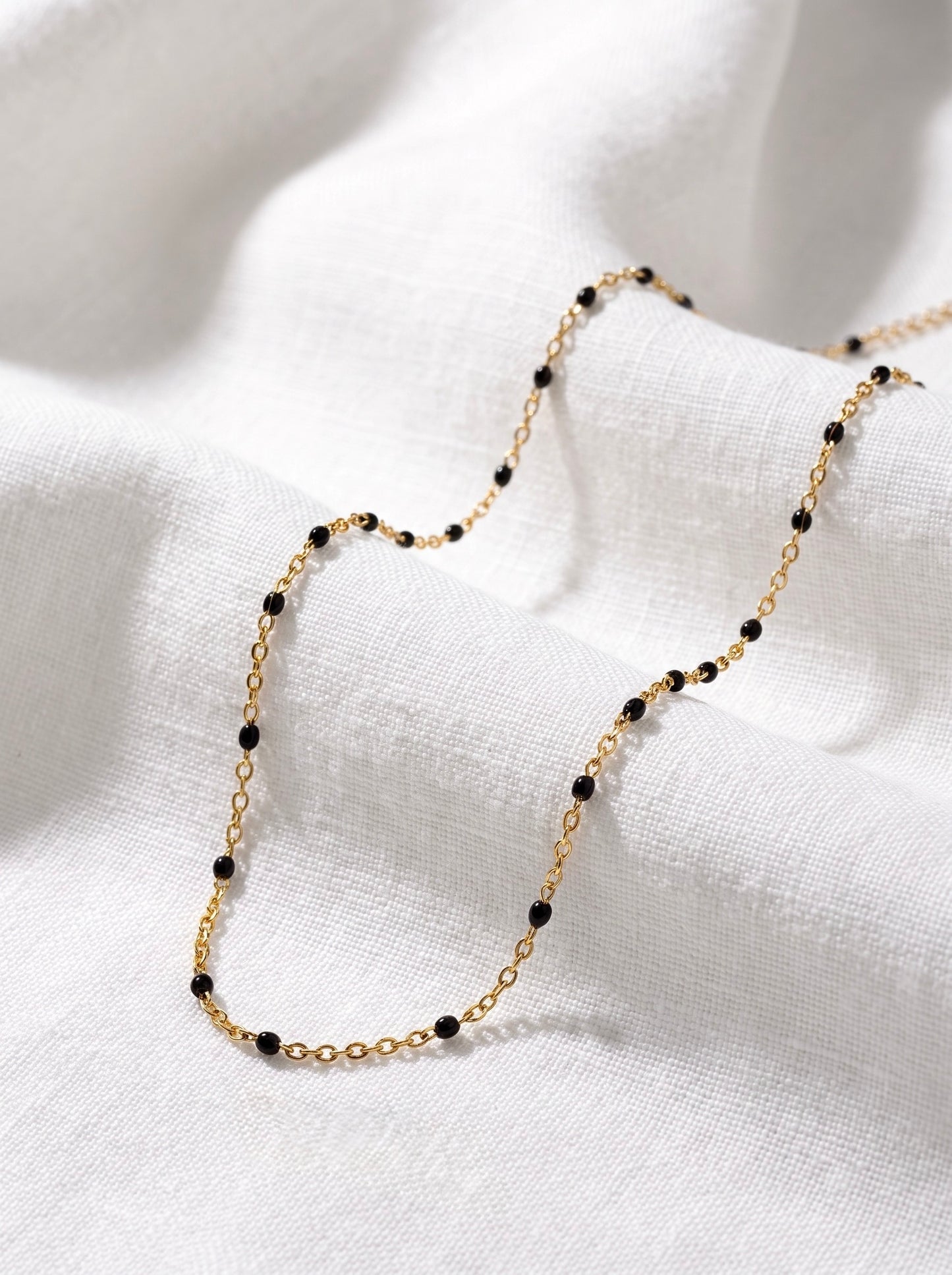 Golden Noir Beaded Necklace