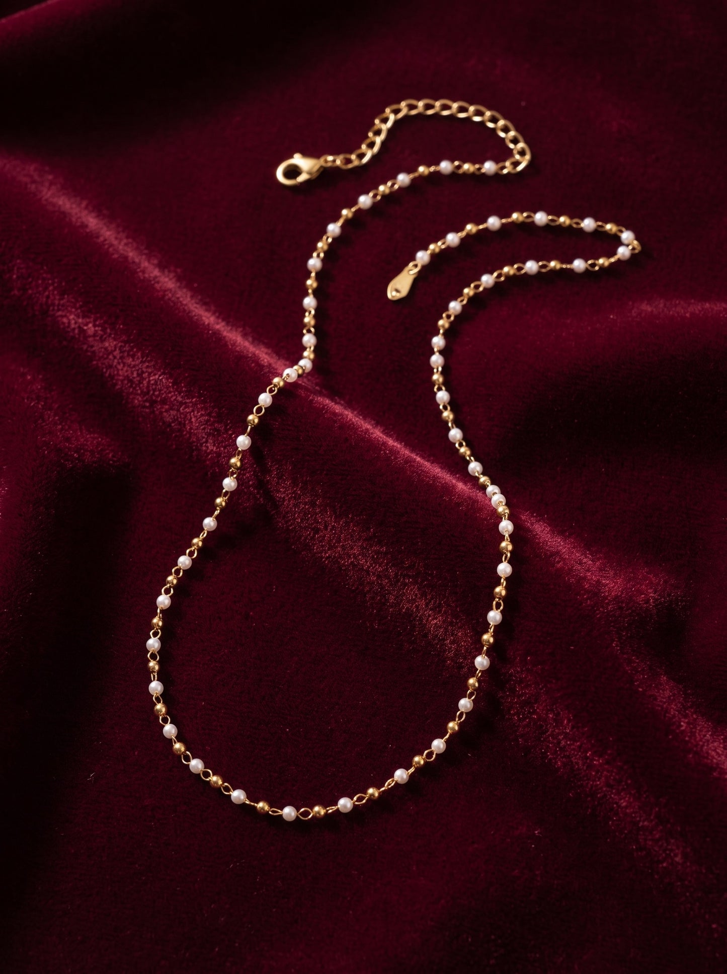 Golden Pearl Dainty Necklace