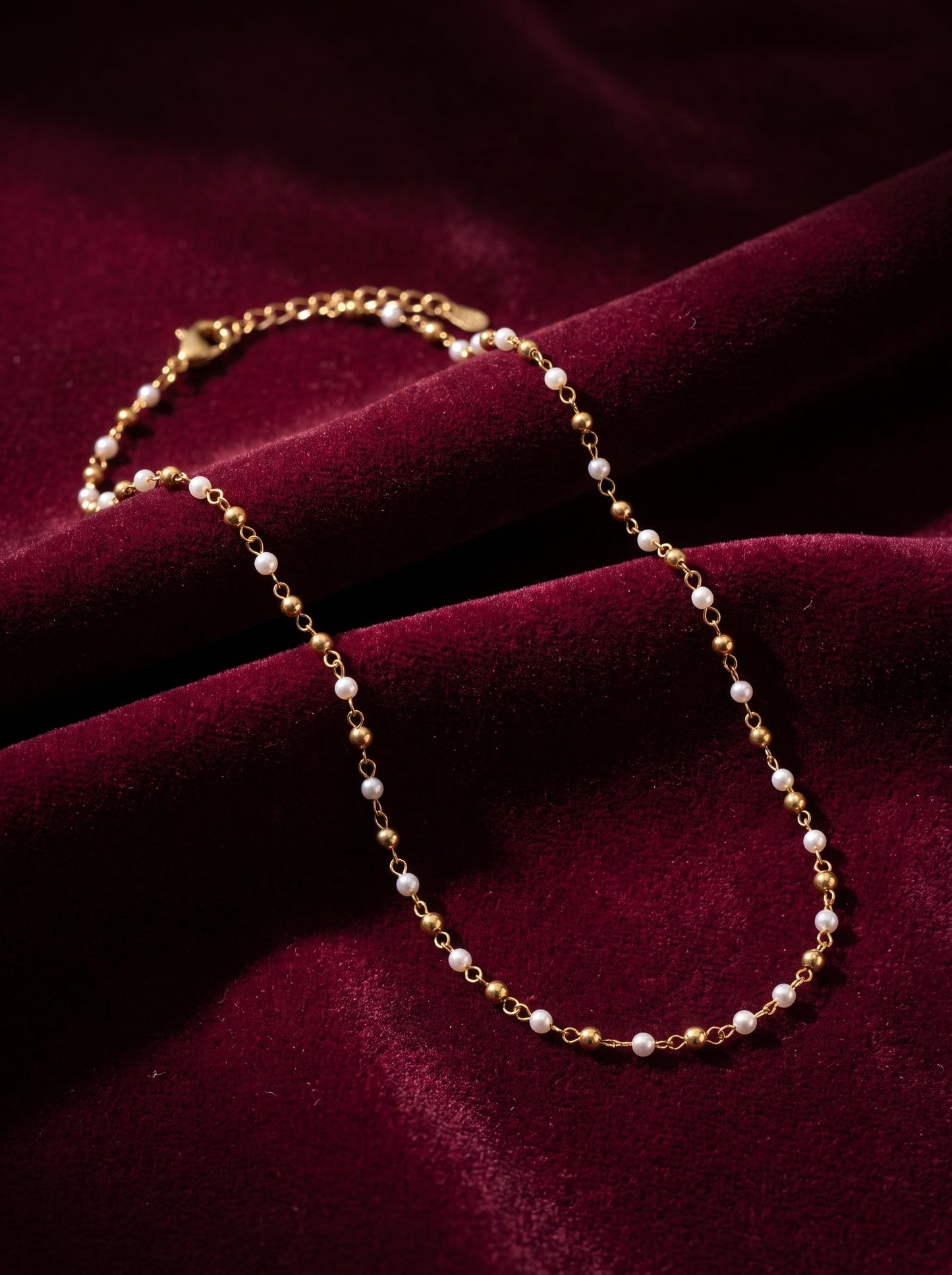 Golden Pearl Dainty Necklace