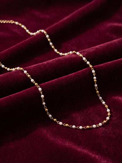 Golden Pearl Dainty Necklace
