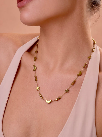 Golden Celestial Charm Necklace