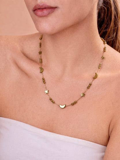 Golden Celestial Charm Necklace
