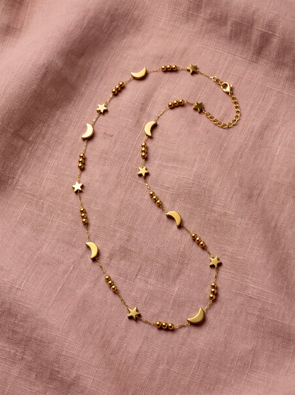Golden Celestial Charm Necklace