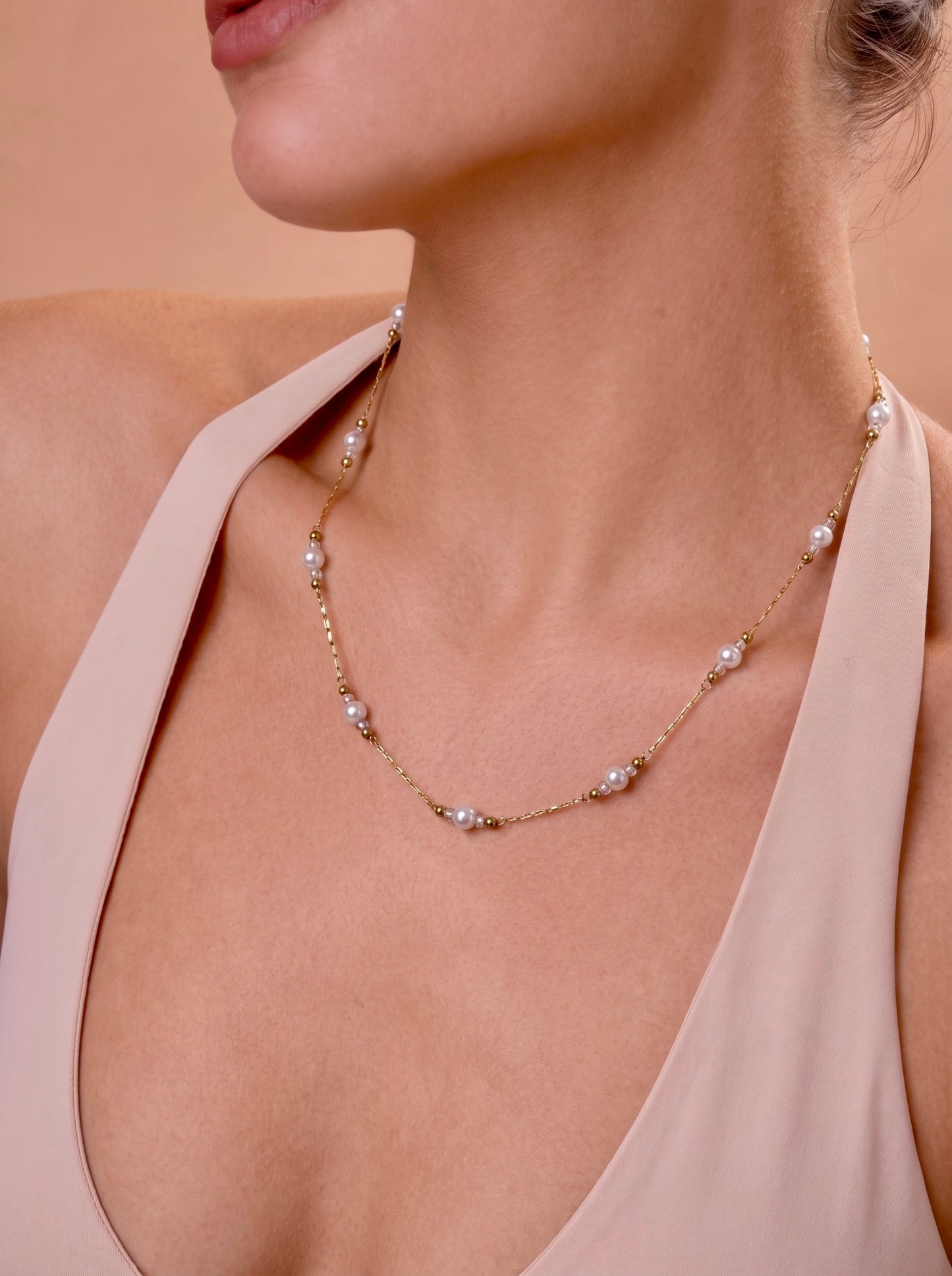 Golden Pearl Harmony Necklace