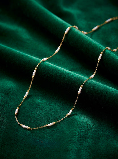 Golden Tri-Pearl Whisper Necklace