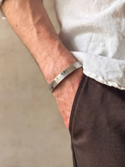 Silver Crossline Men’s Kada