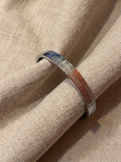 Silver Crossline Men’s Kada
