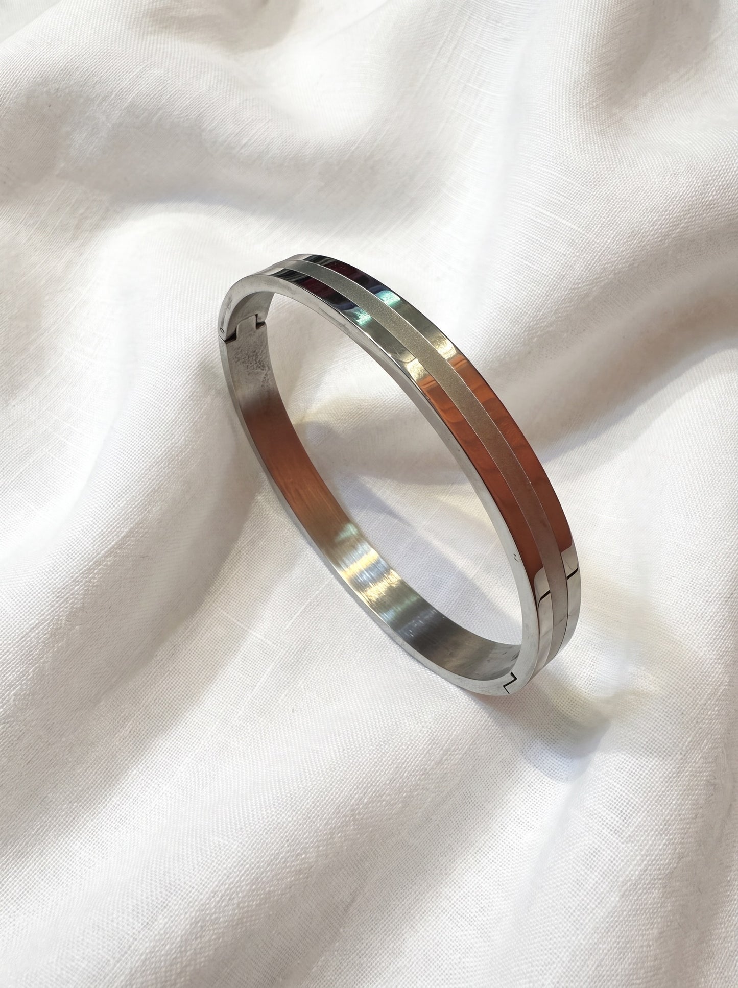 Silver Classic Edge Men’s Kada