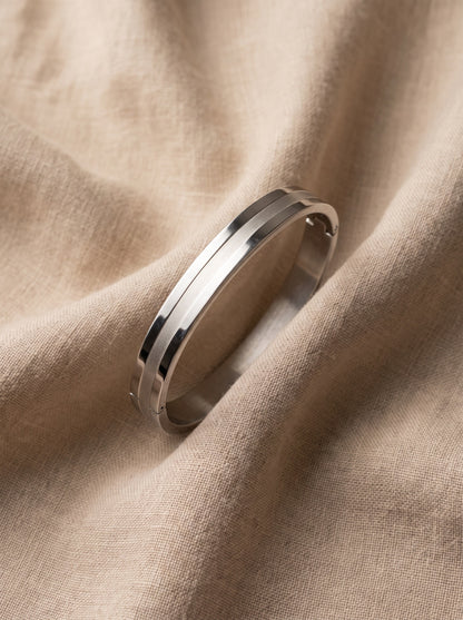 Silver Classic Edge Men’s Kada
