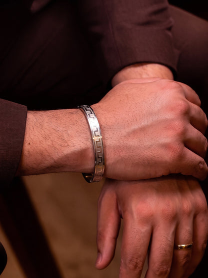 Silver Greek Pattern Men’s Kada
