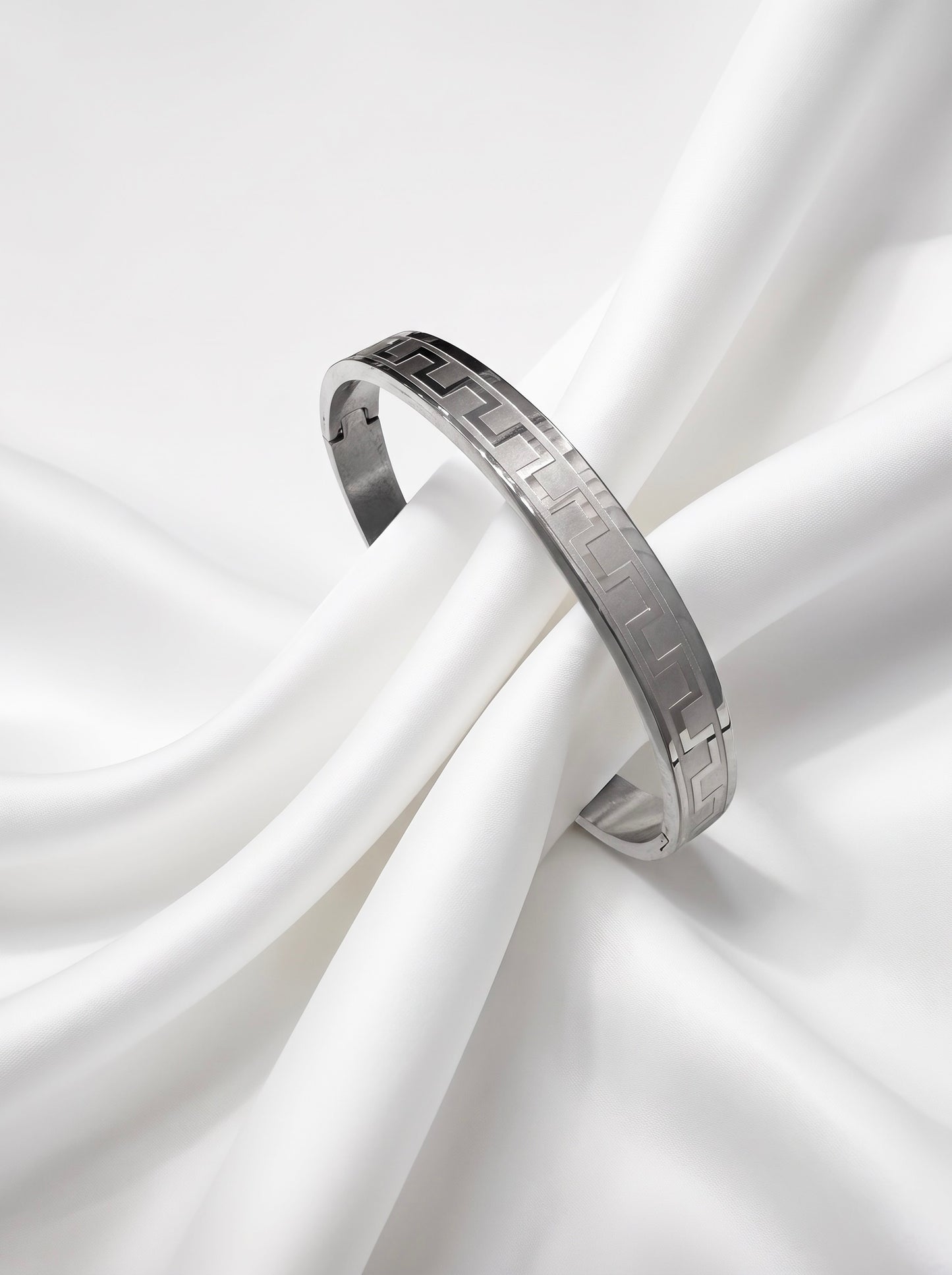 Silver Greek Pattern Men’s Kada