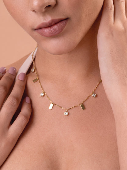 Iris Dainty Diamond Charms Necklace