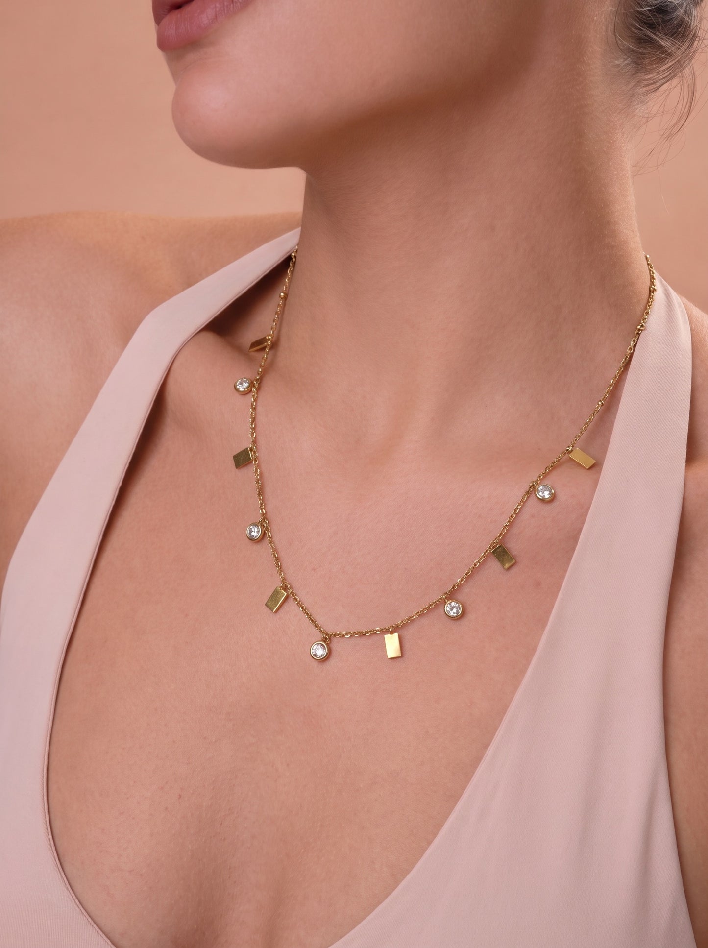 Iris Dainty Diamond Charms Necklace