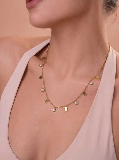 Iris Dainty Diamond Charms Necklace