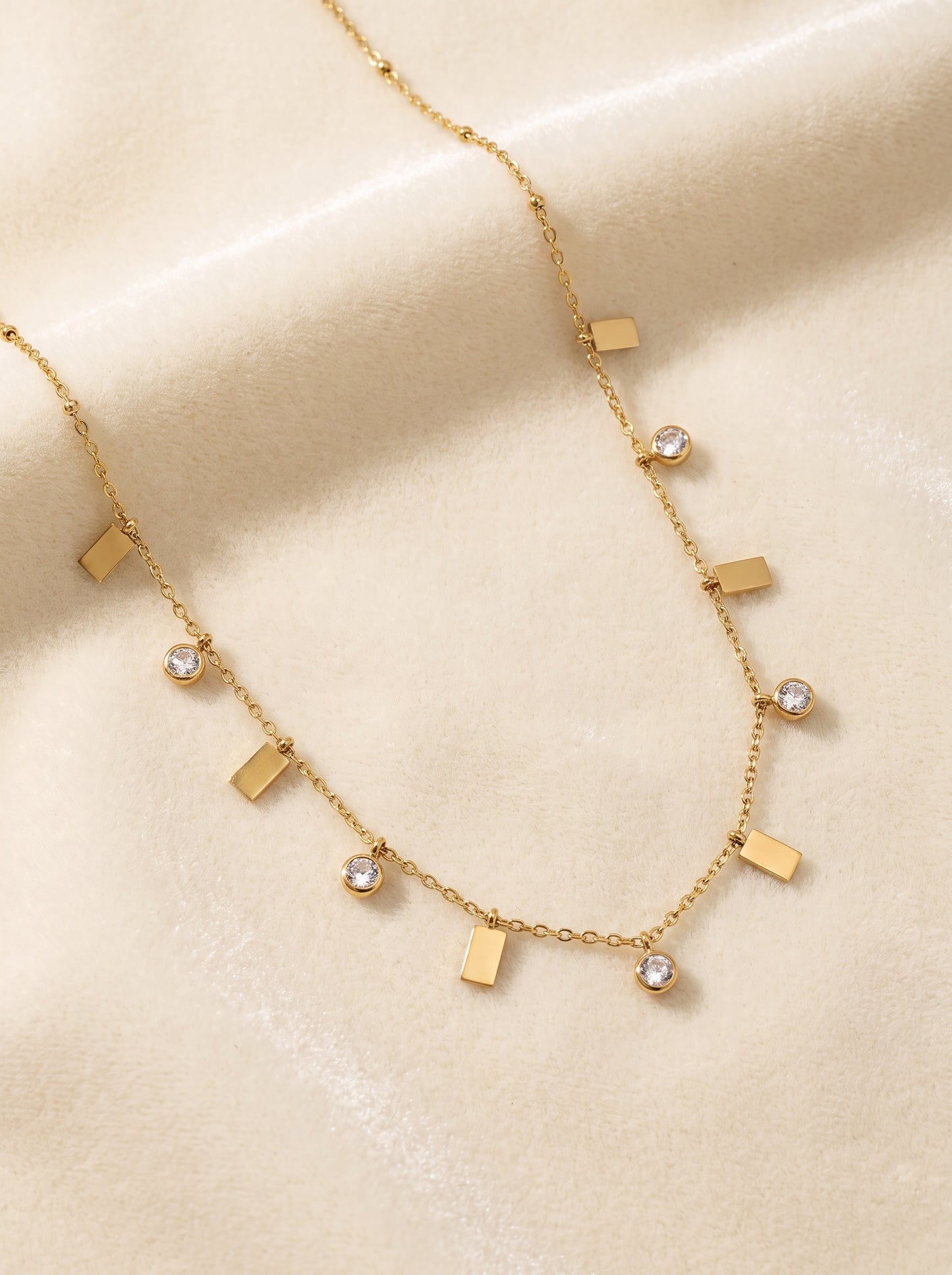Iris Dainty Diamond Charms Necklace