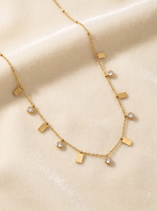 Iris Dainty Diamond Charms Necklace