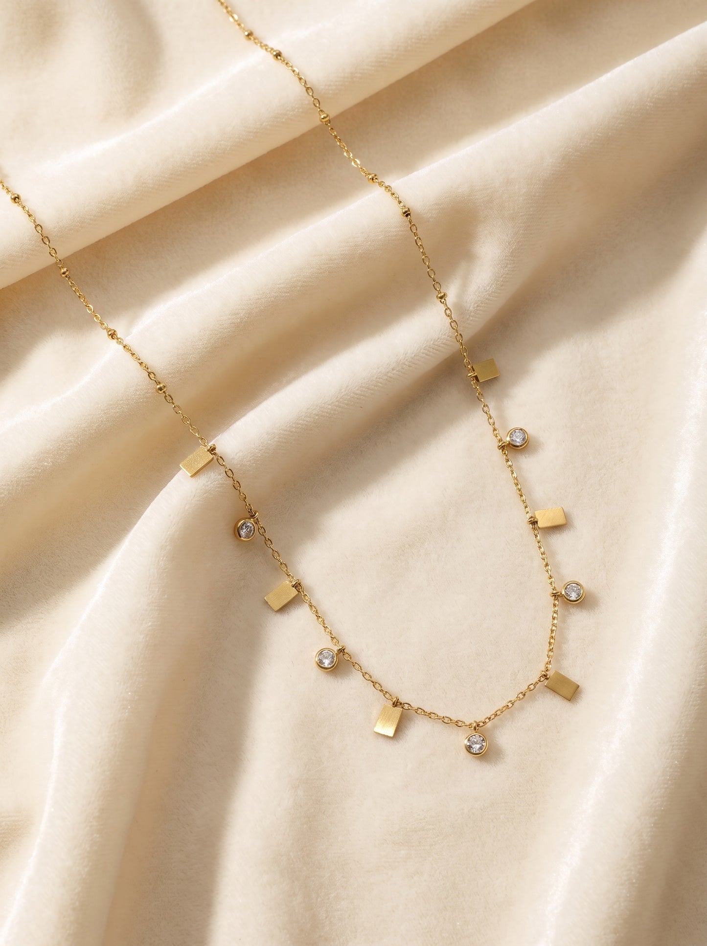 Iris Dainty Diamond Charms Necklace