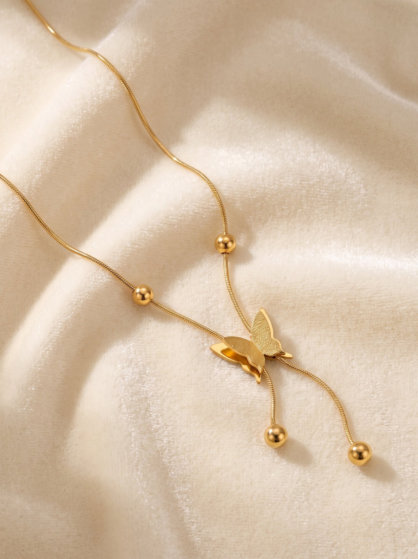 Golden Butterfly Tassel Necklace