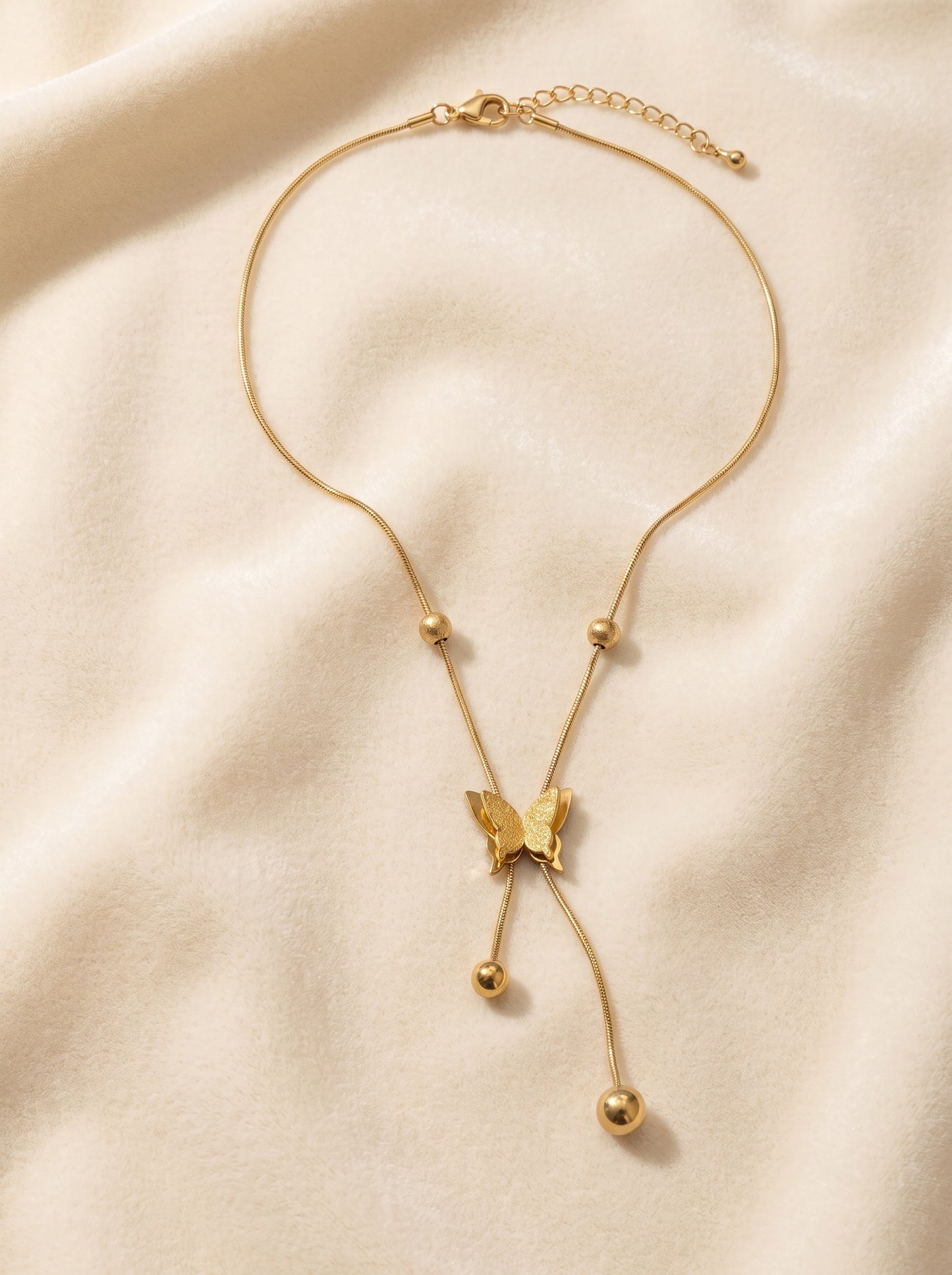 Golden Butterfly Tassel Necklace