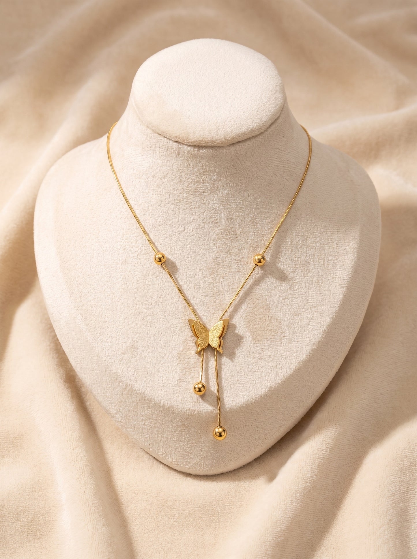 Golden Butterfly Tassel Necklace
