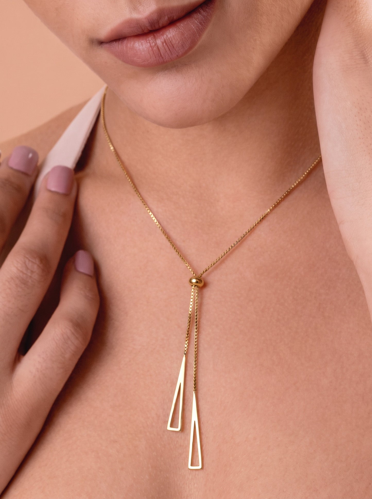 Golden Geometric Tassel Necklace