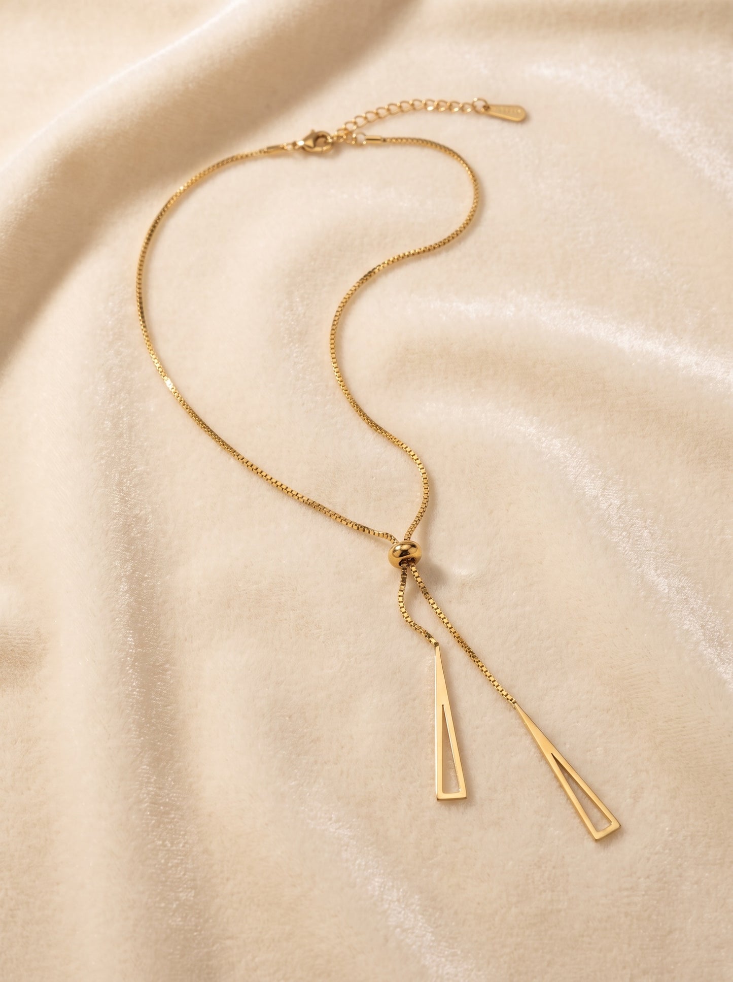 Golden Geometric Tassel Necklace