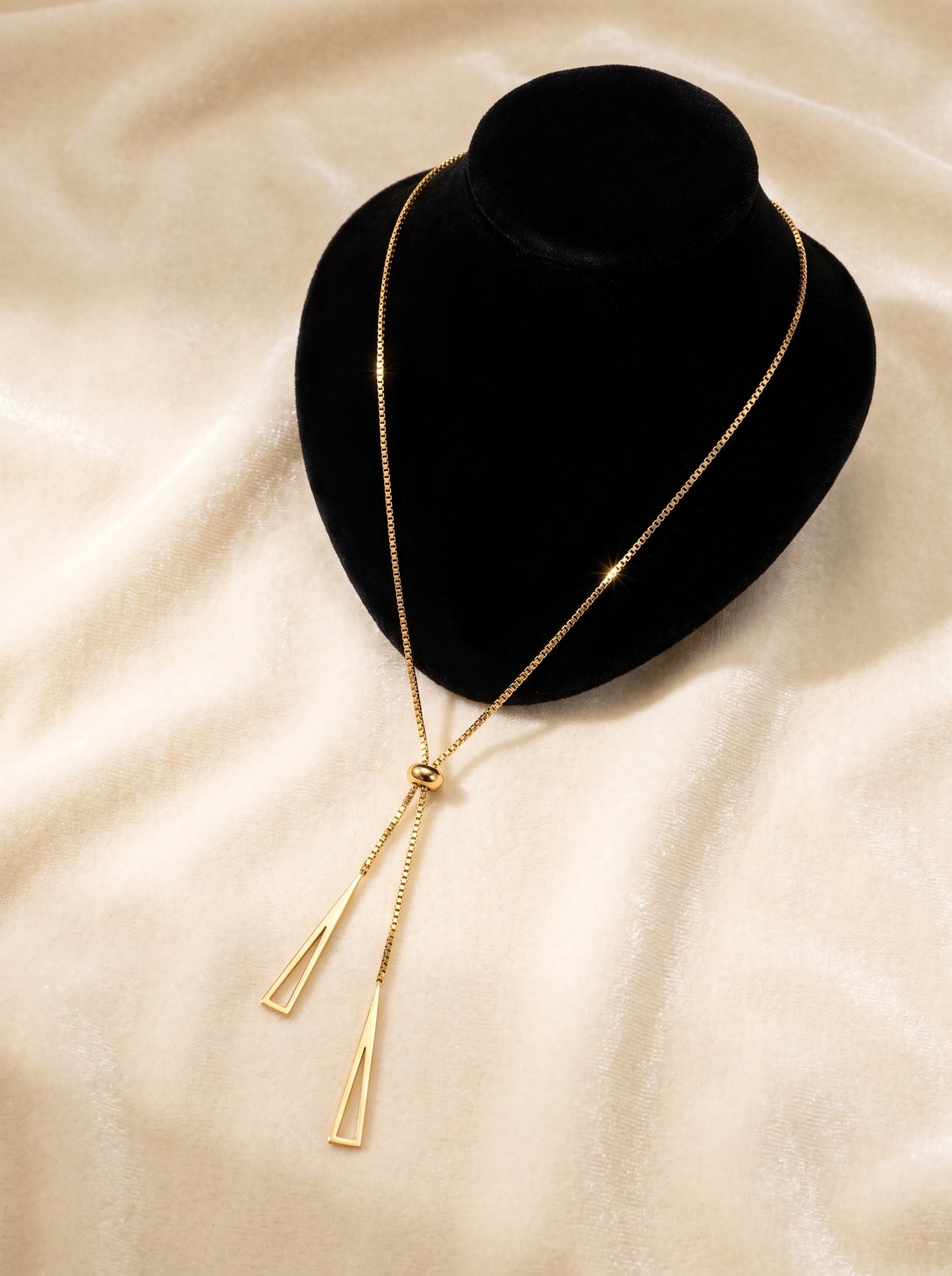 Golden Geometric Tassel Necklace