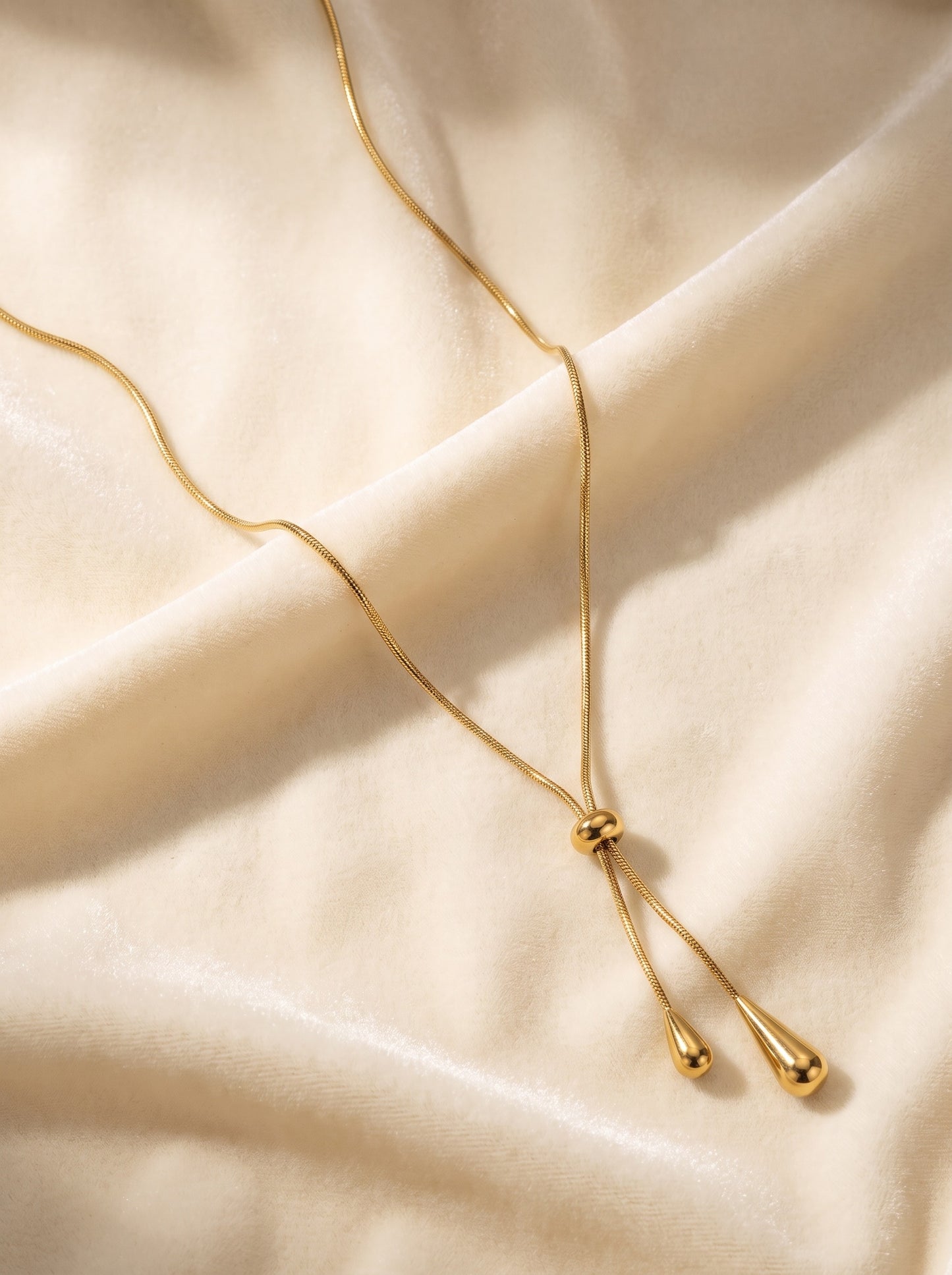 Golden Teardrop Tassel Necklace
