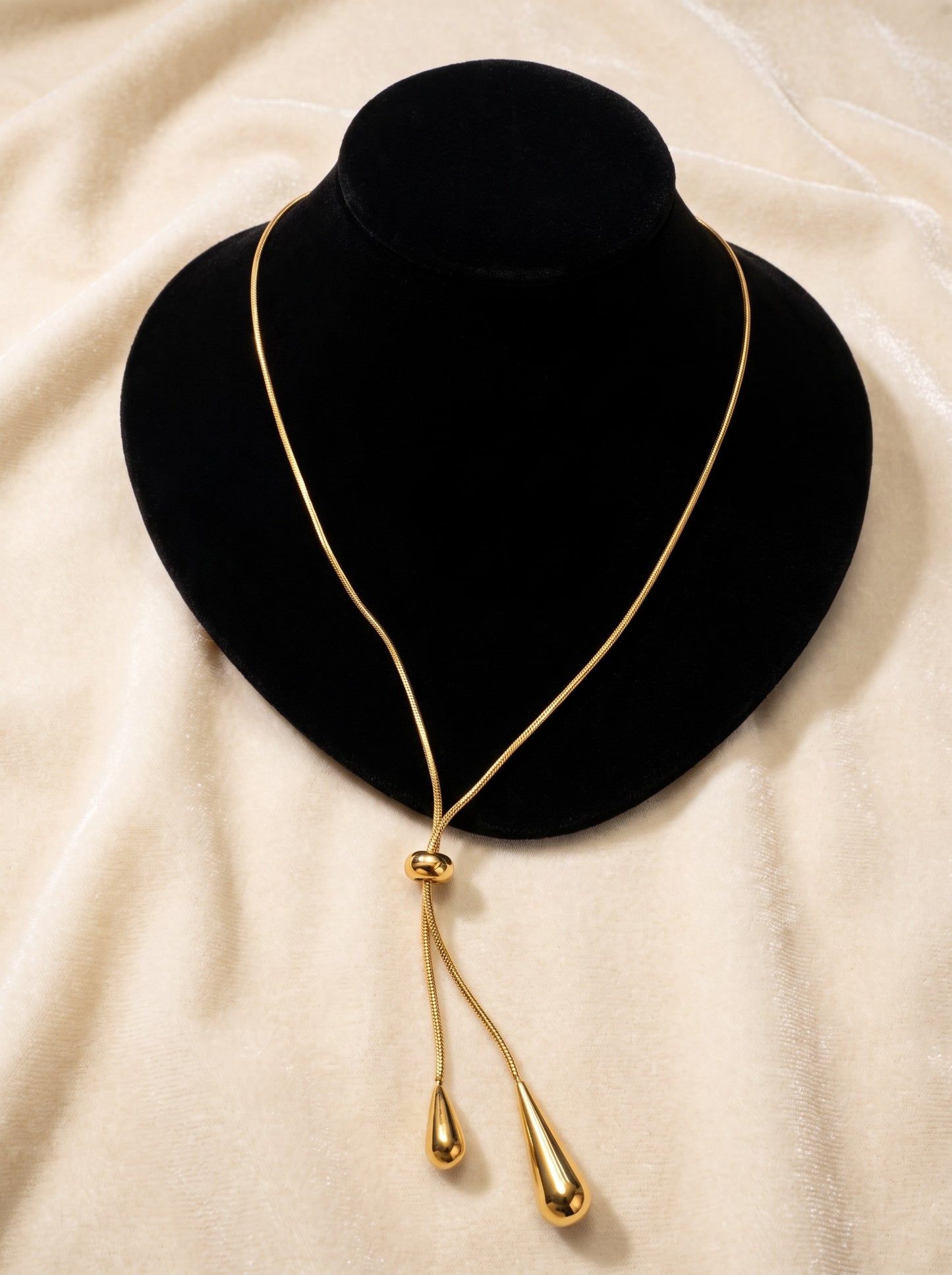 Golden Teardrop Tassel Necklace