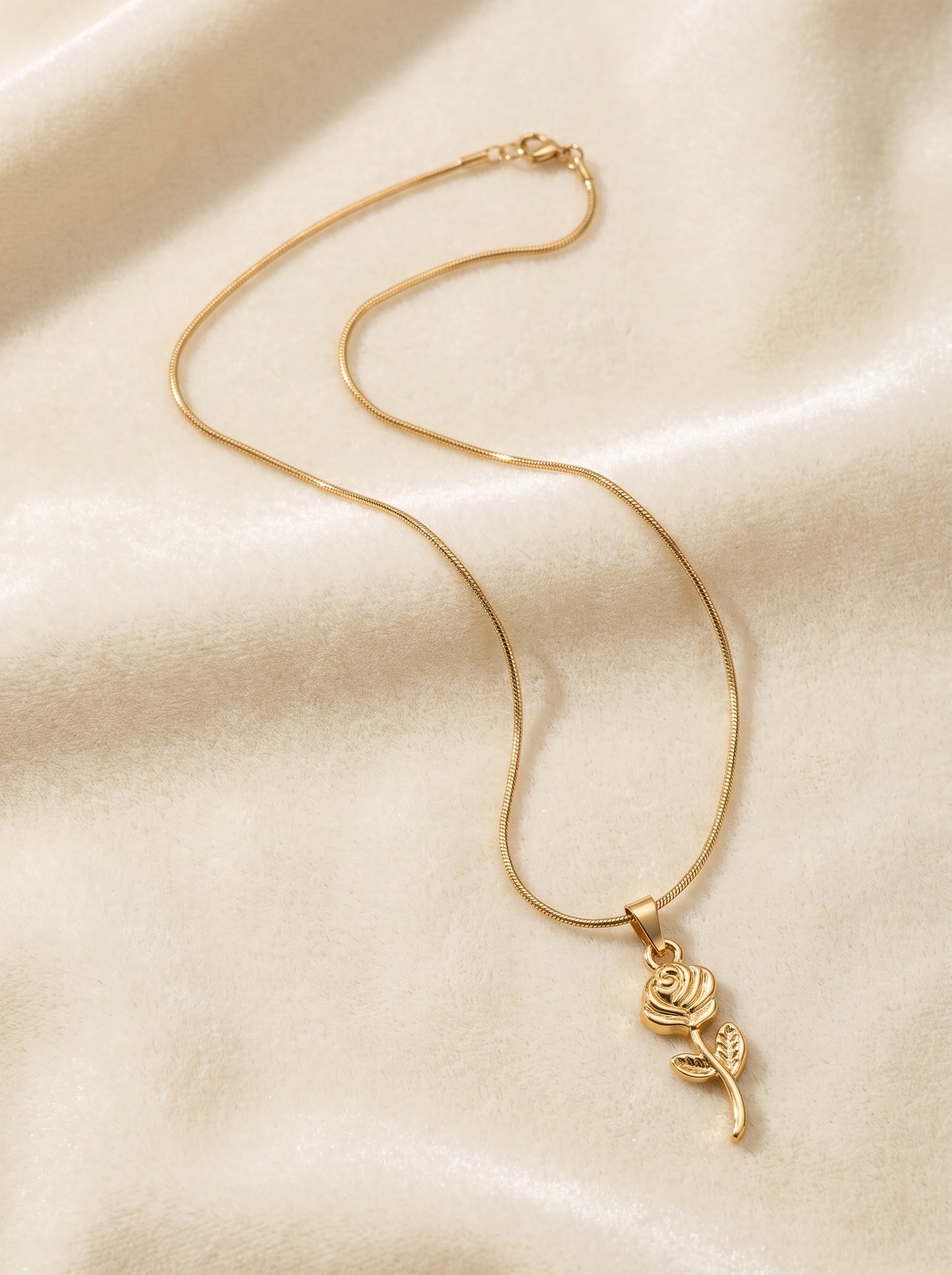 Golden Rose Pendant Necklace