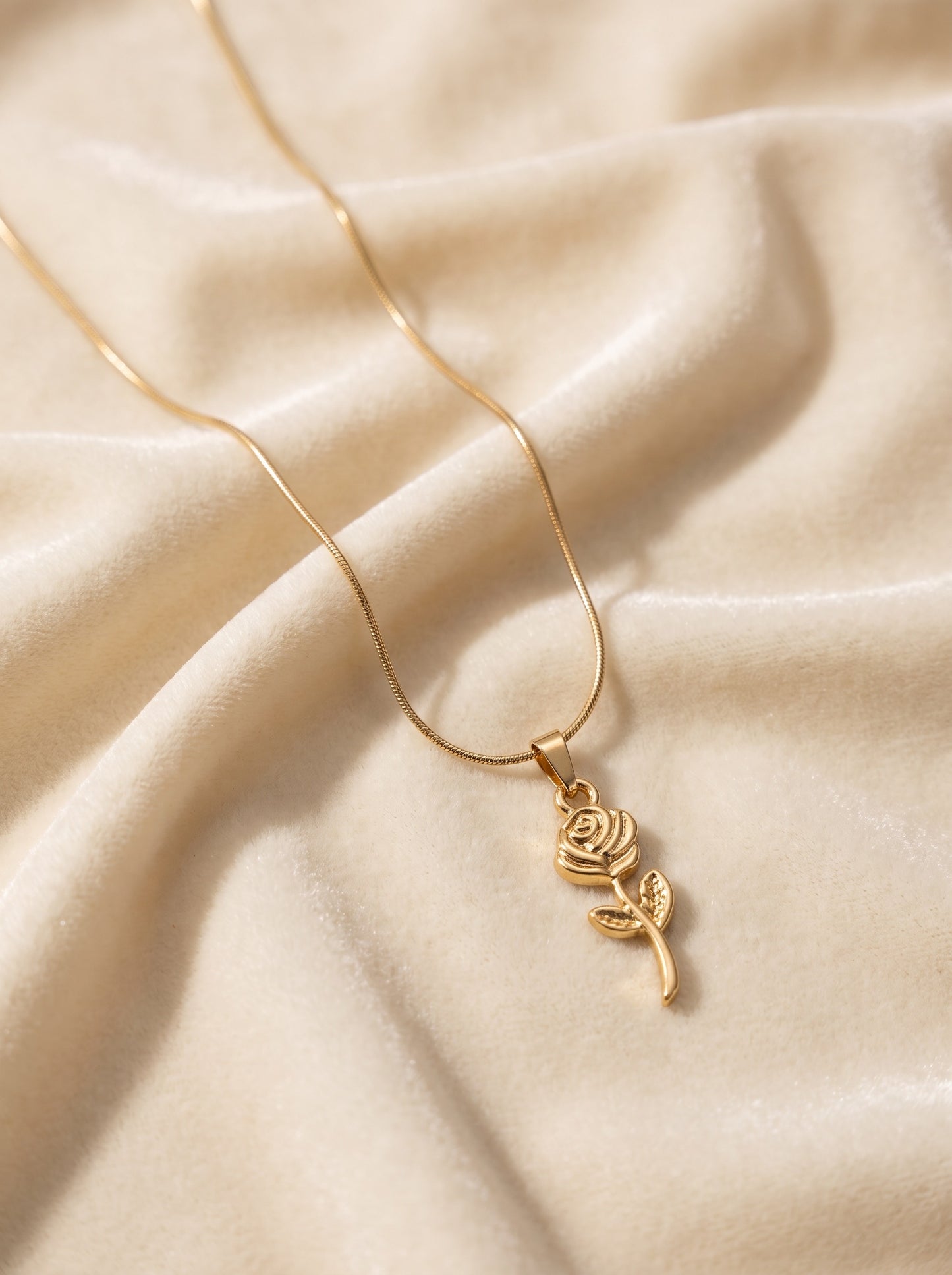 Golden Rose Pendant Necklace