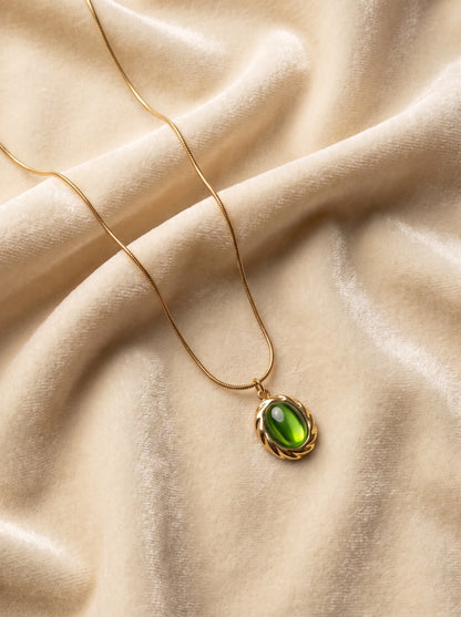 Emerald Halo Necklace