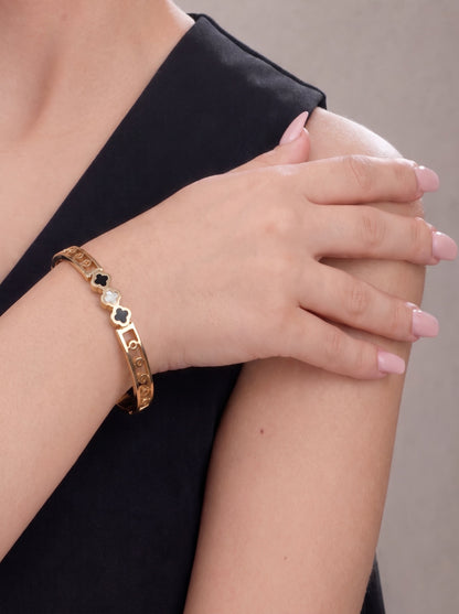 Golden Trio Clover Bracelet Kada