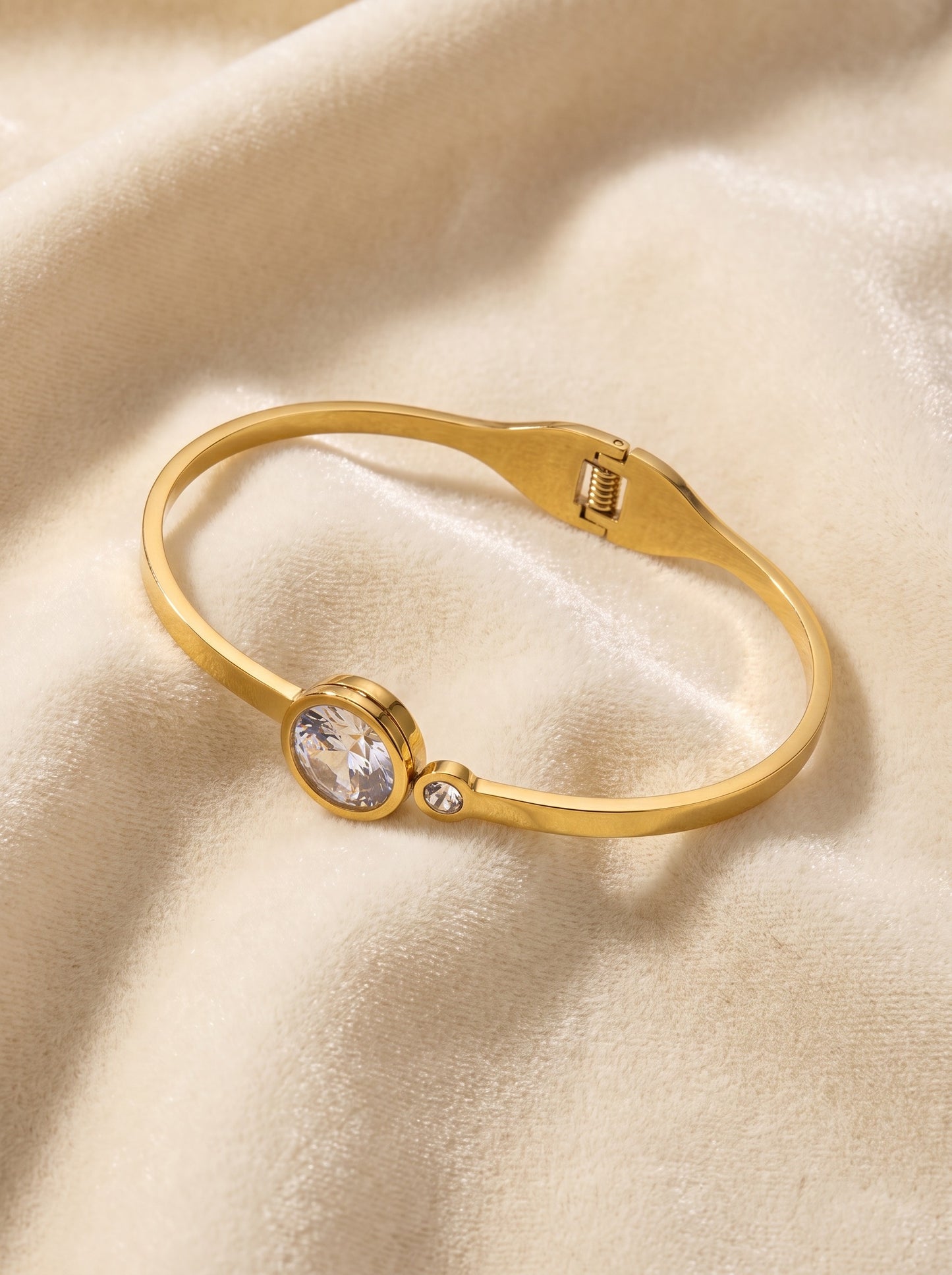 Golden Dual Solitaire Bracelet Kada