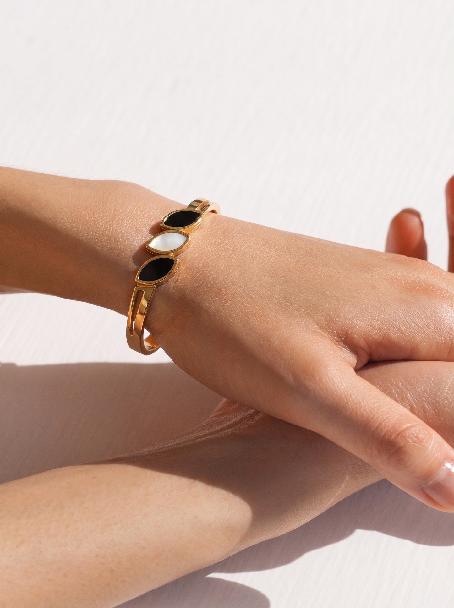 Golden Trio Leaf Bracelet Kada