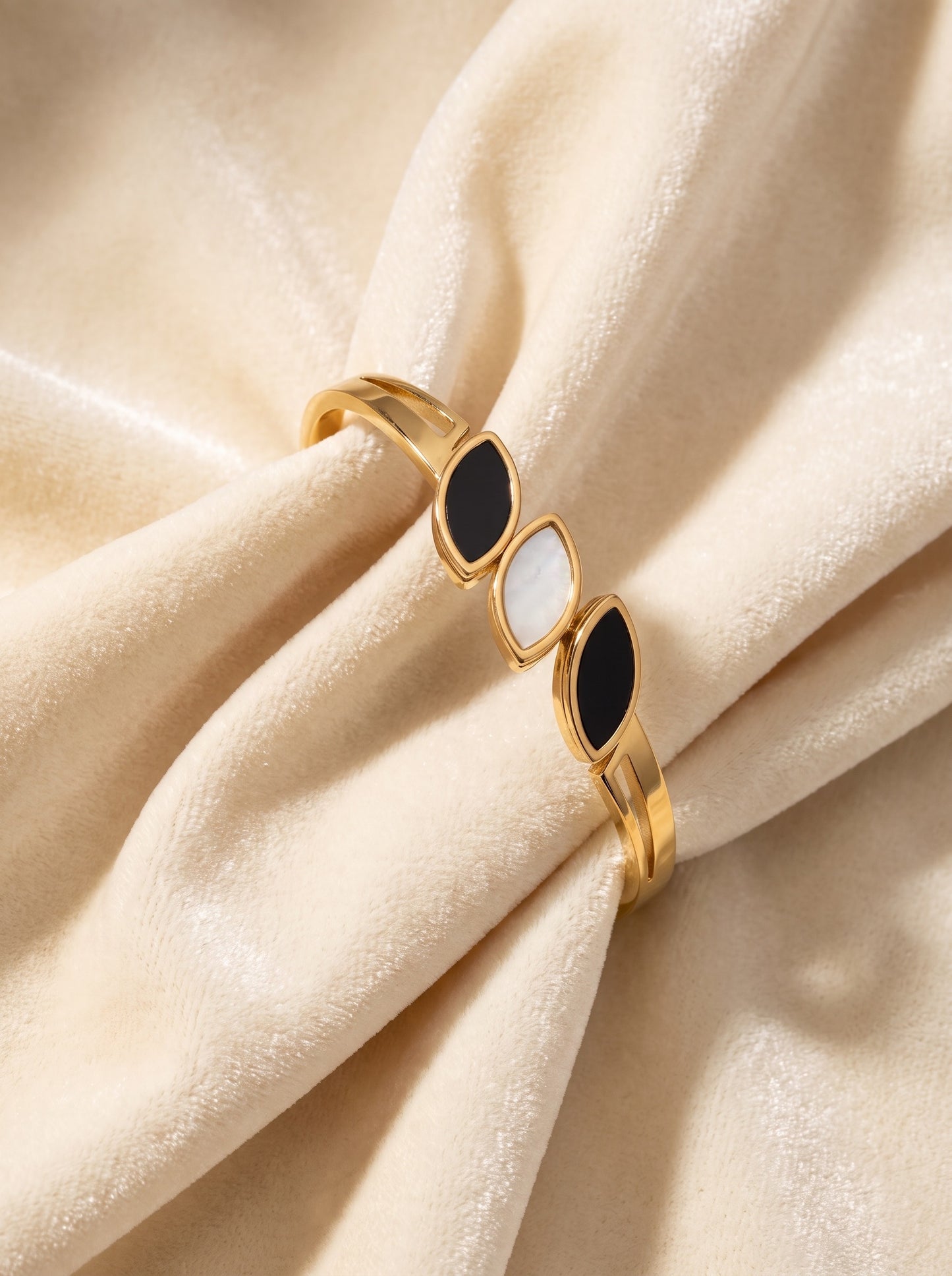 Golden Trio Leaf Bracelet Kada