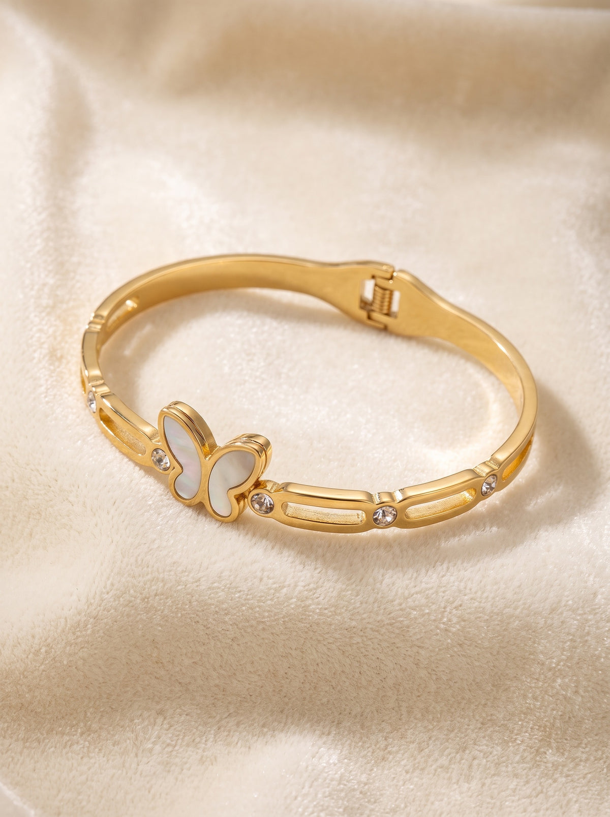 Golden Pearl Butterfly Bracelet Kada